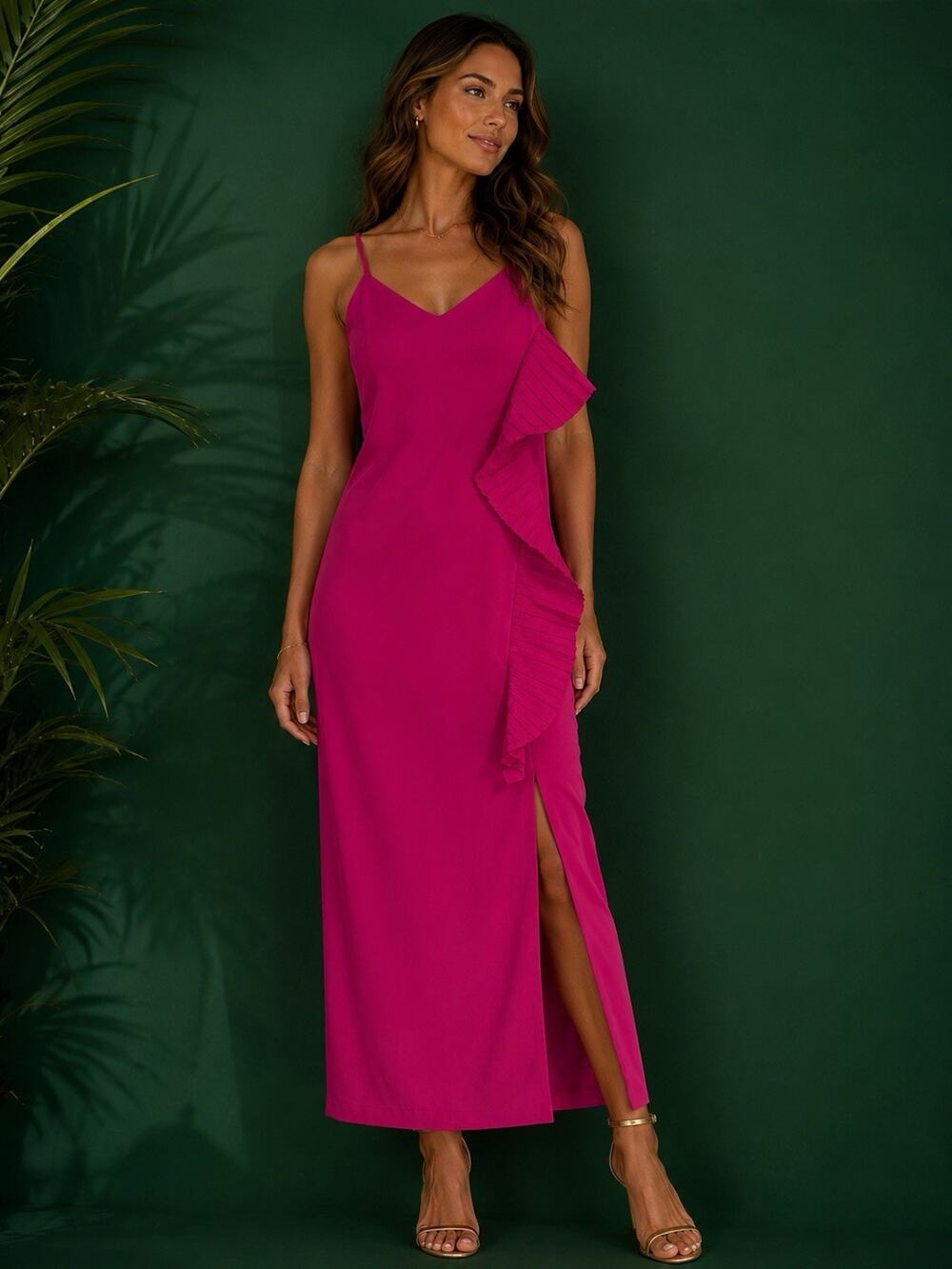 One33social MERCER | SPAGHETTI STRAP GOWN in Pink NWT Vacation Dress Sz 6